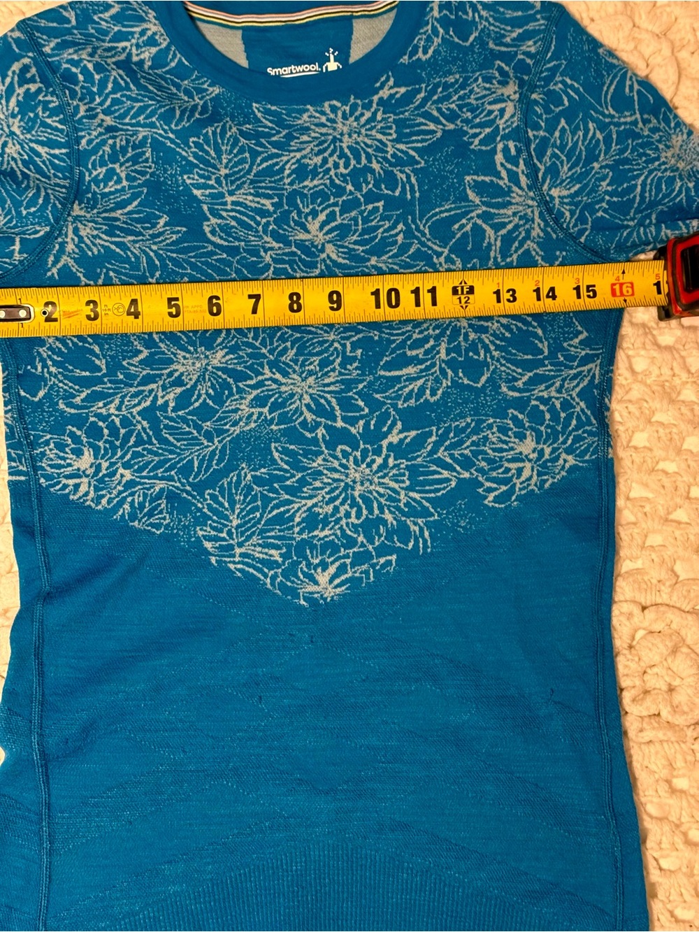 Smartwool Ocean Abyss/Wave Blue Floral Scape Merino Intraknit - Picture 8 of 10